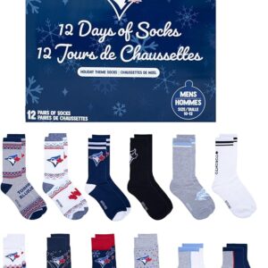 Gertex Men's MLB Toronto Blue Jays Advent Calendar | 12 Days of Holiday Theme Socks