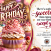 Happy Birthday virtual greeting card - Sweet cupcake