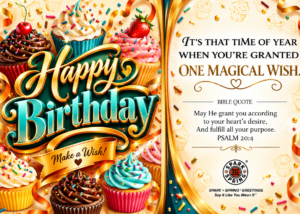 Happy Birthday virtual greeting card - Magical wish