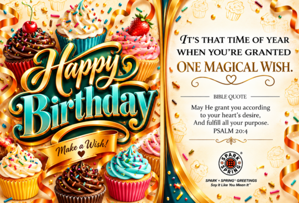 Happy Birthday virtual greeting card - Magical wish