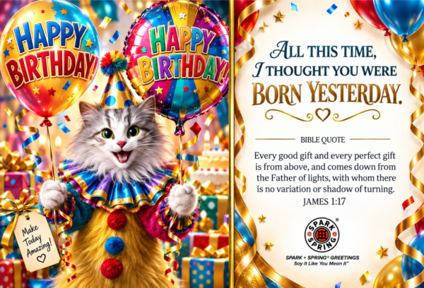 Happy Birthday virtual greeting card - Born yesterday