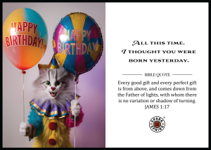 Christian-inspired Born Yesterday Happy Birthday Eco-Friendly Greeting Card (Virtual)