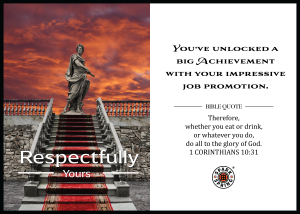 Christian-inspired Big Achievement Respectfully Yours Job Promotion Eco-Friendly Greeting Card (Virtual)
