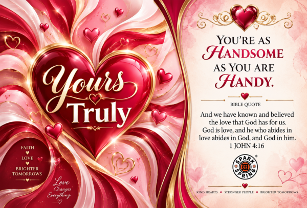 Handsome As Handy Yours Truly Greeting Card