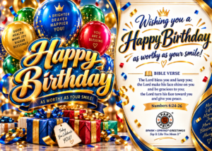 Happy Birthday virtual greeting card - Celebration smile