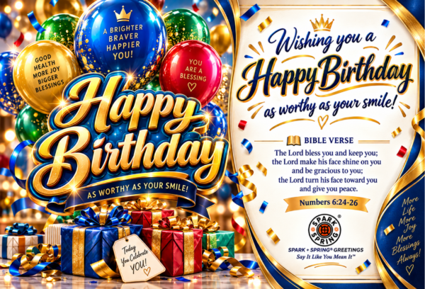 Happy Birthday virtual greeting card - Celebration smile