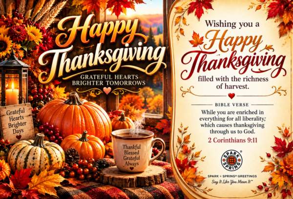 Spark + Spring virtual Greeting Card - Thanksgiving