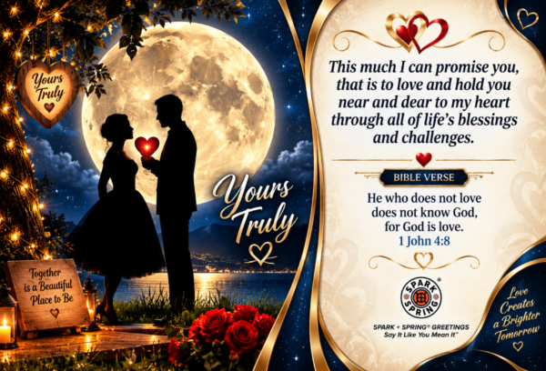 Spark + Spring virtual greeting card - Yours Truly (Love & Romance)