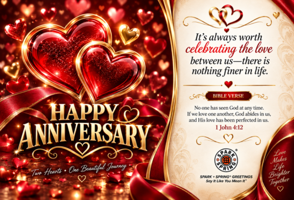 Spark + Spring virtual greeting card - Anniversary (Love & Romance)