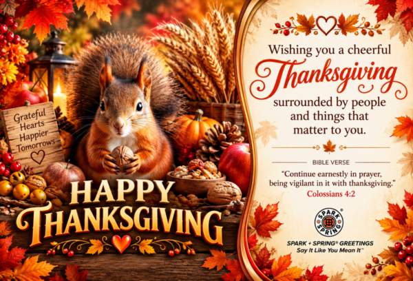 Spark + Spring virtual Greeting Card - Happy Thanksgiving