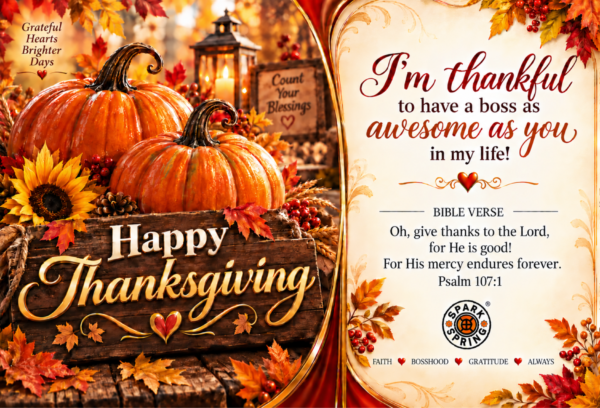 Awesome Boss - Spark + Spring Greeting virtual greeting card - Thanksgiving