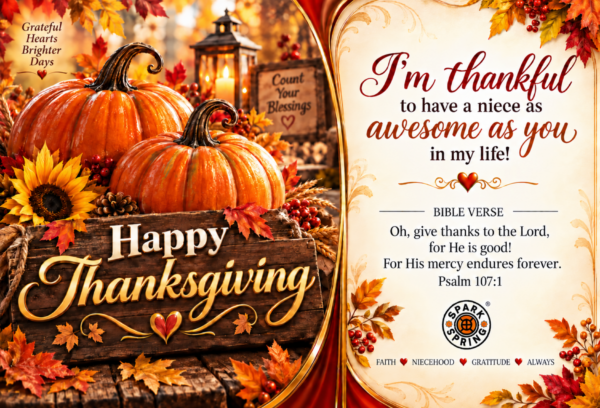 Awesome Niece - Spark + Spring Greeting virtual greeting card - Thanksgiving