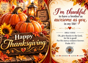 Awesome Brother - Spark + Spring Greeting virtual greeting card - Thanksgiving