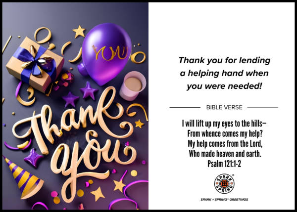 Thank You virtual greeting card - Helping out