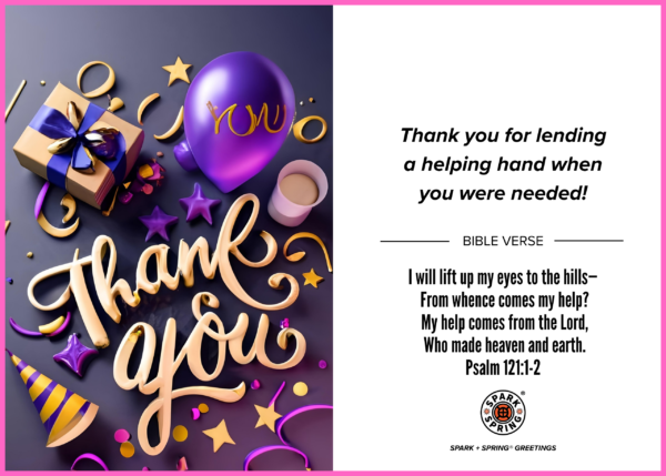 Thank You virtual greeting card - Helping out
