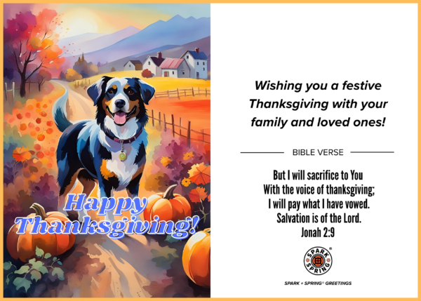 Thanksgiving virtual greeting card - festive thanksgiving