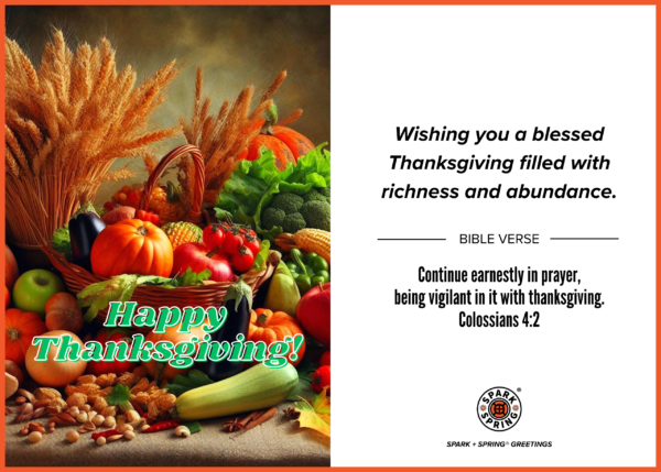 Thanksgiving virtual greeting card - Blessed thanksgiving
