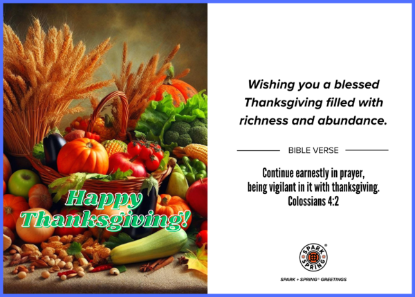 Thanksgiving virtual greeting card - Blessed thanksgiving